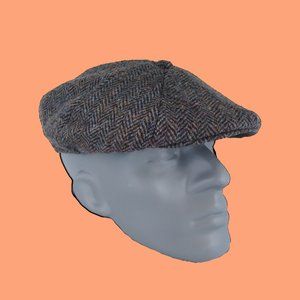 PEAKY BLINDERS Highland Harris Tweed® Arran 8-pc Cap ZH015 SLATE GRAY sz MEDIUM